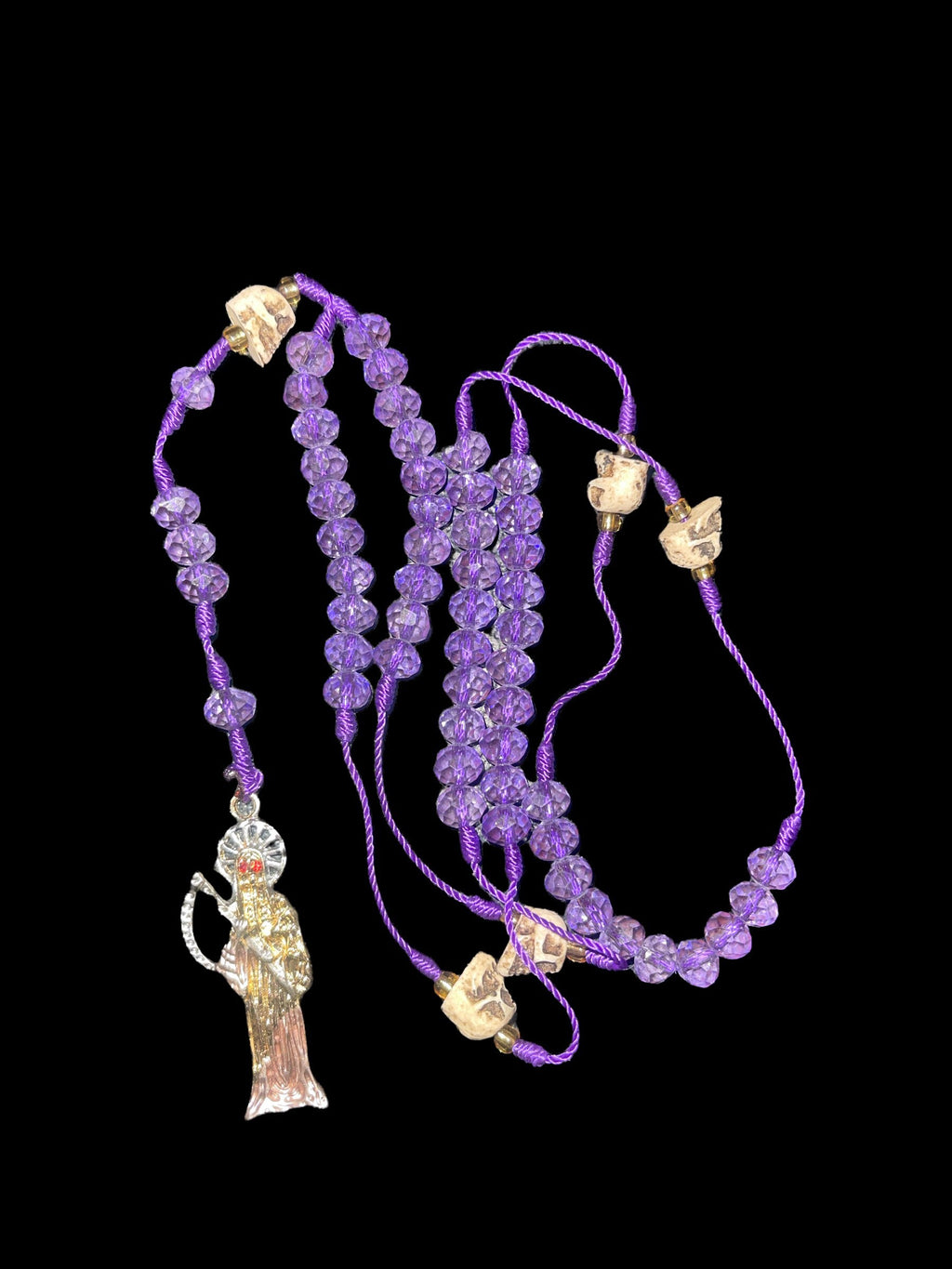 Santa Muerte Prayer Beads: Limited Quantity - Vibrant Colors, 12-13 Inches Long