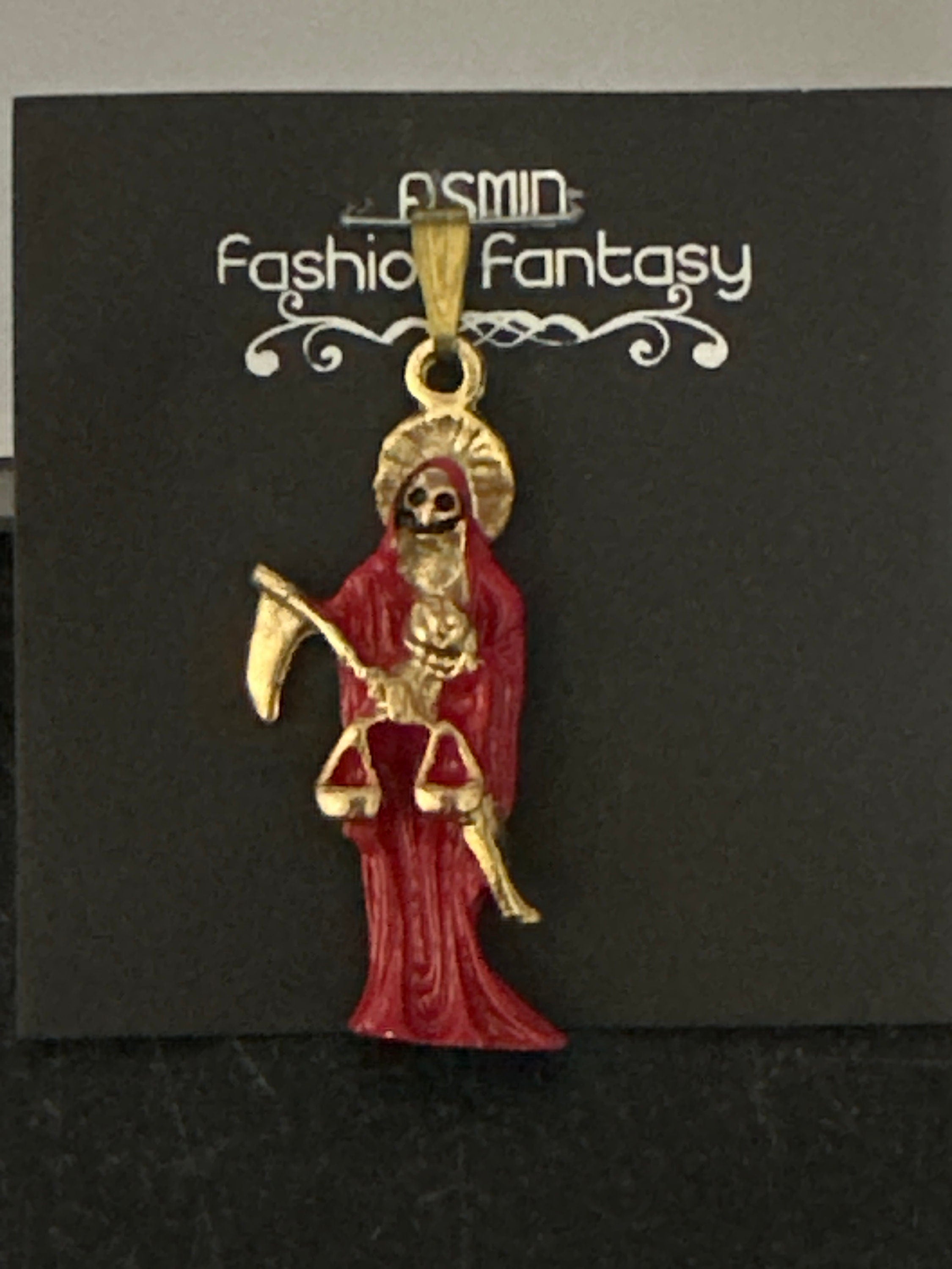 Collectible Santa Muerte Charms - Choose from a Variety of Vibrant 1 1/2 Stainless Steel Pendants