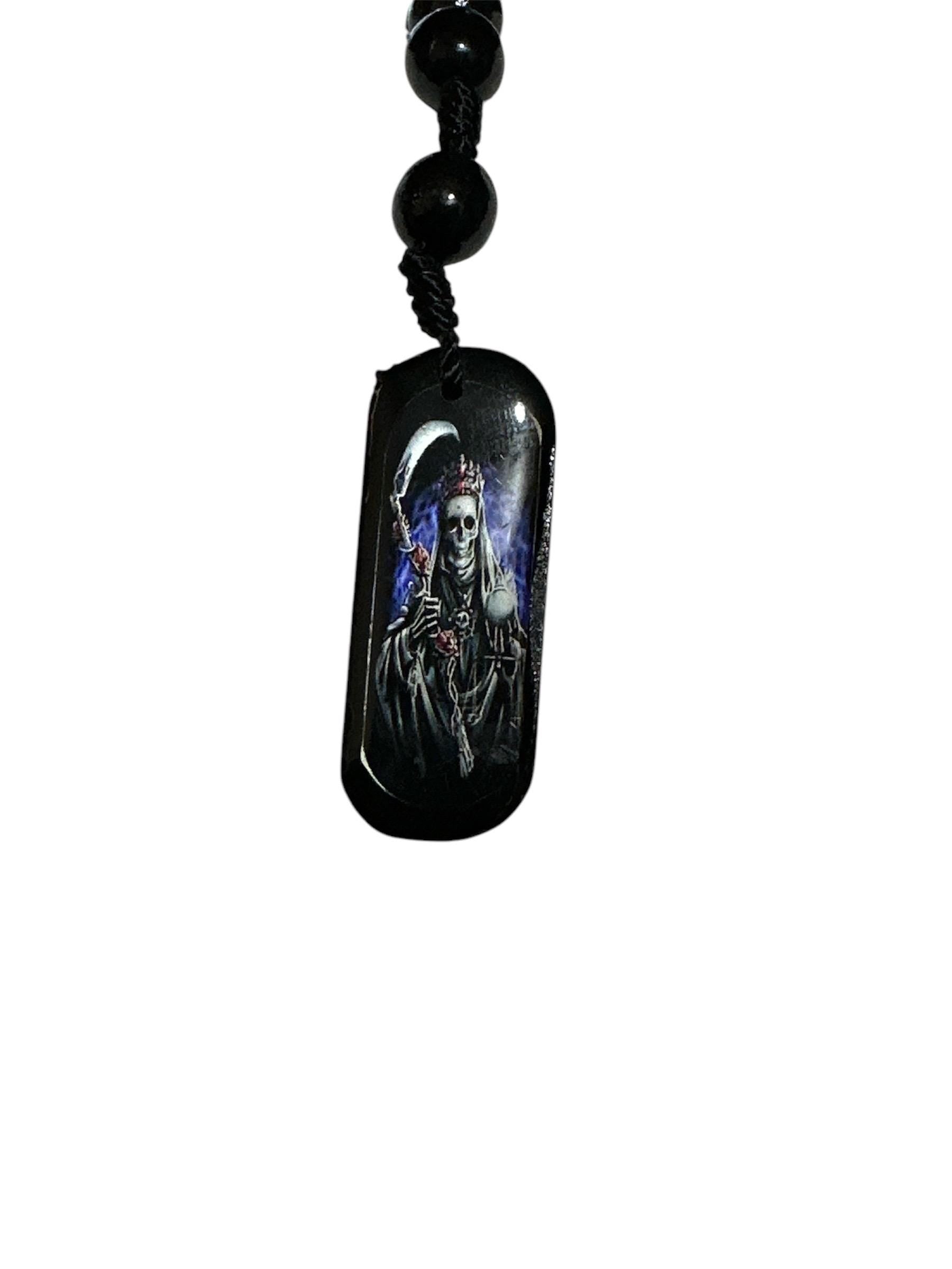 Santa Muerte Wooden Protection Beads