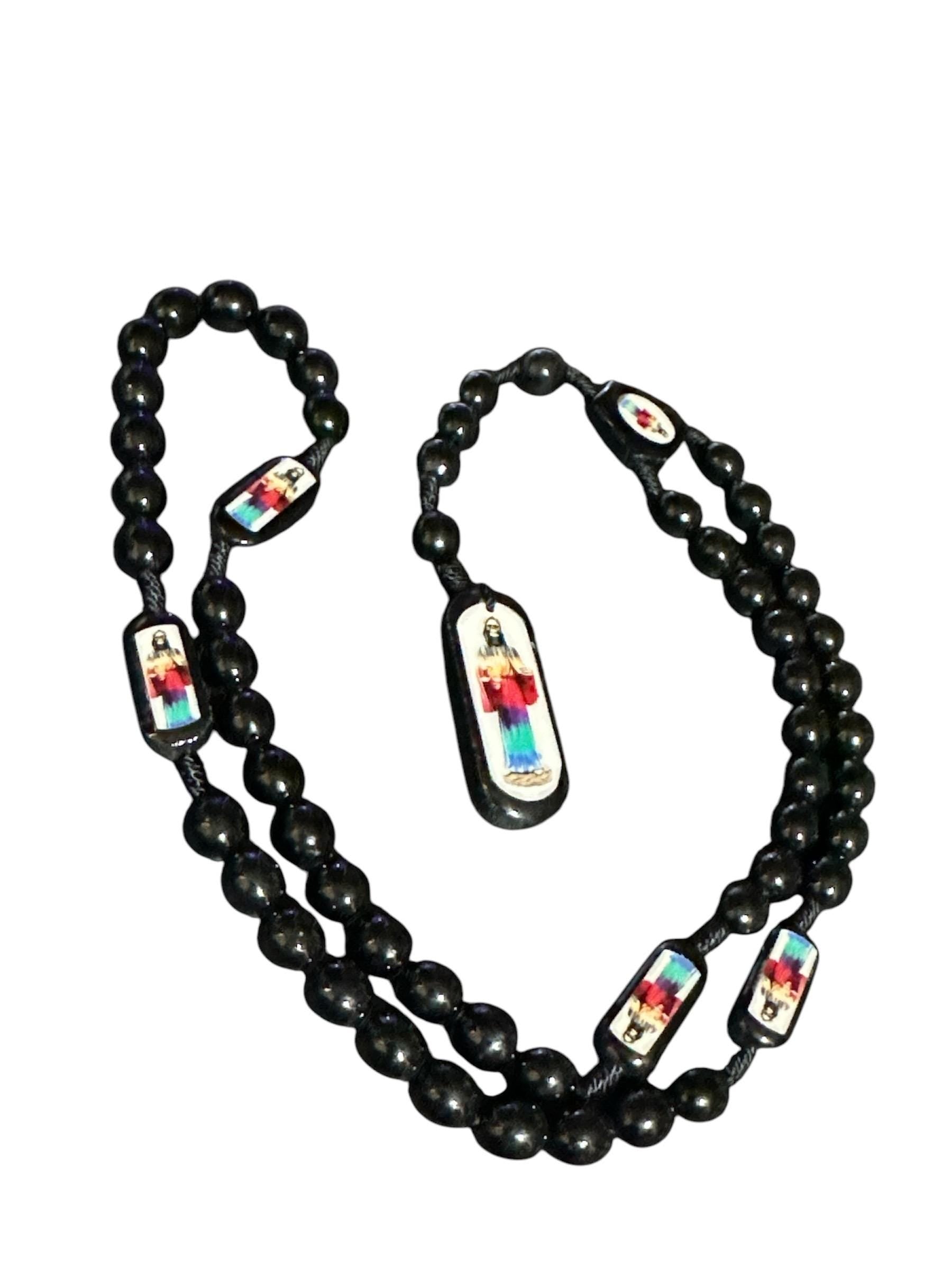 Santa Muerte Wooden Protection Beads