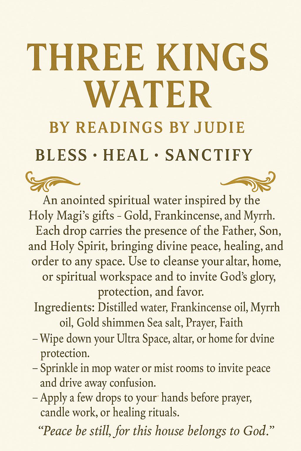 Three Kings Blessed Water 32 oz.