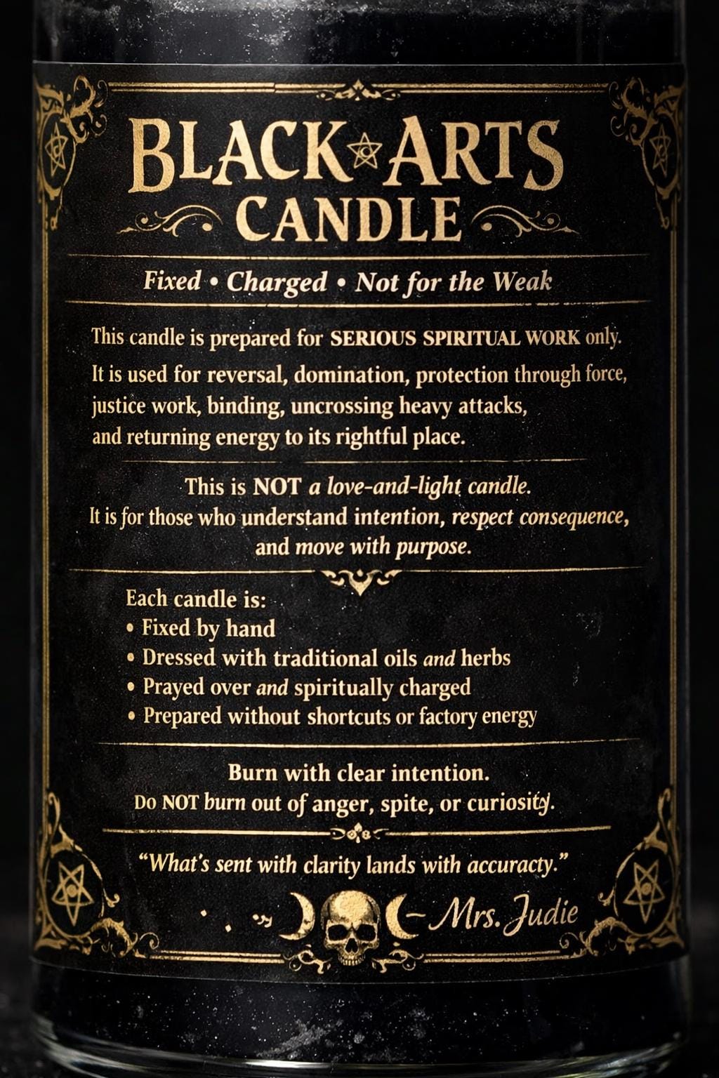 Black Arts Fixed Candle