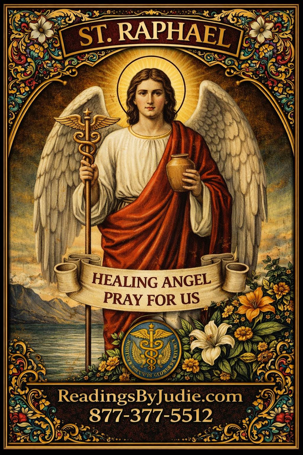 Saint Raphael Blessed Candle